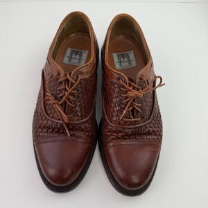 Cable & Co. Men's Dress Shoes Leather Weave Oxfords Italy Brown EU 39/ US 7